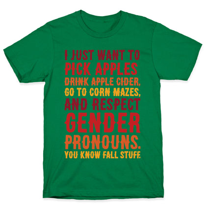 Fall Respect Gender Pronouns T-Shirt
