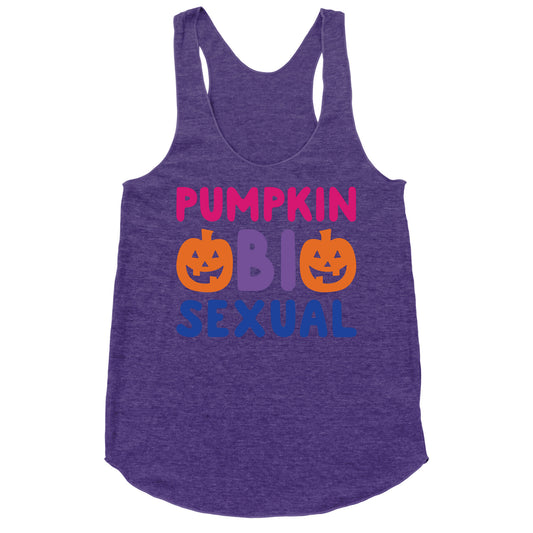 Pumpkin Bisexual White Print Racerback Tank