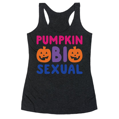 Pumpkin Bisexual White Print Racerback Tank
