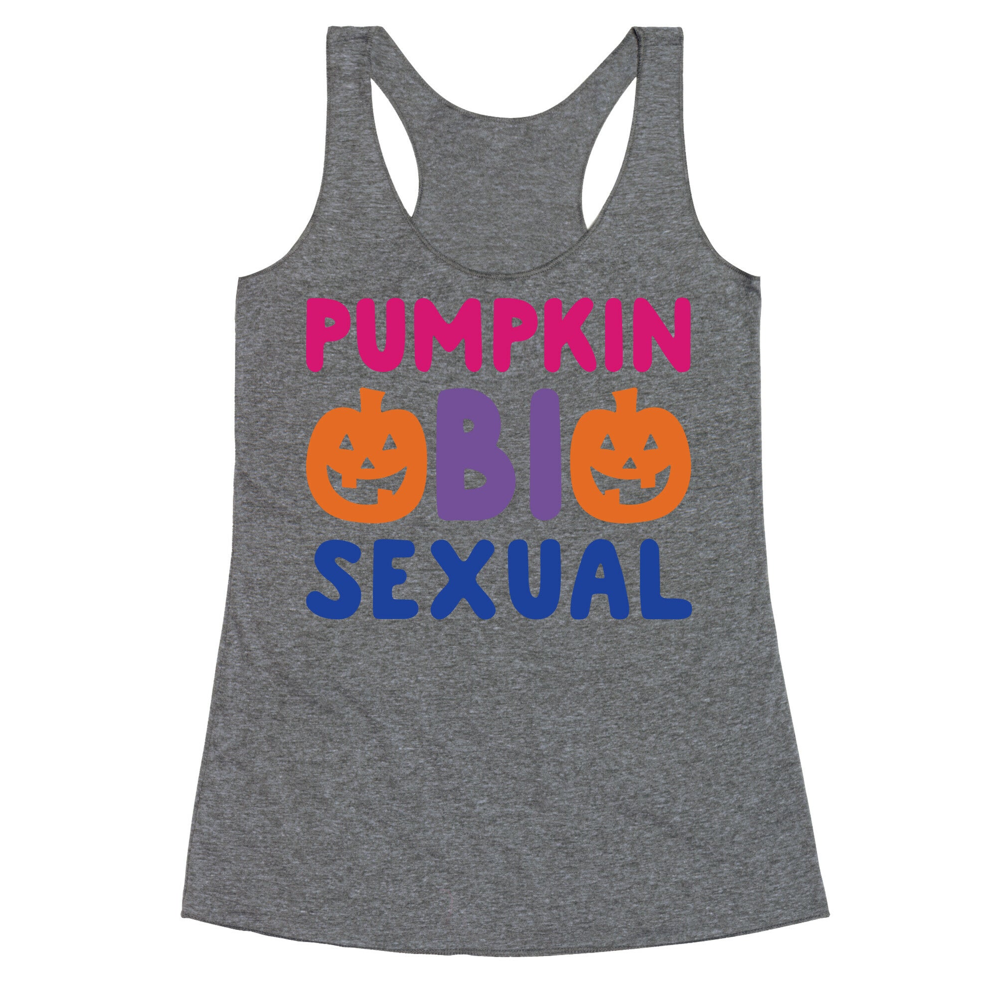Pumpkin Bisexual White Print Racerback Tank