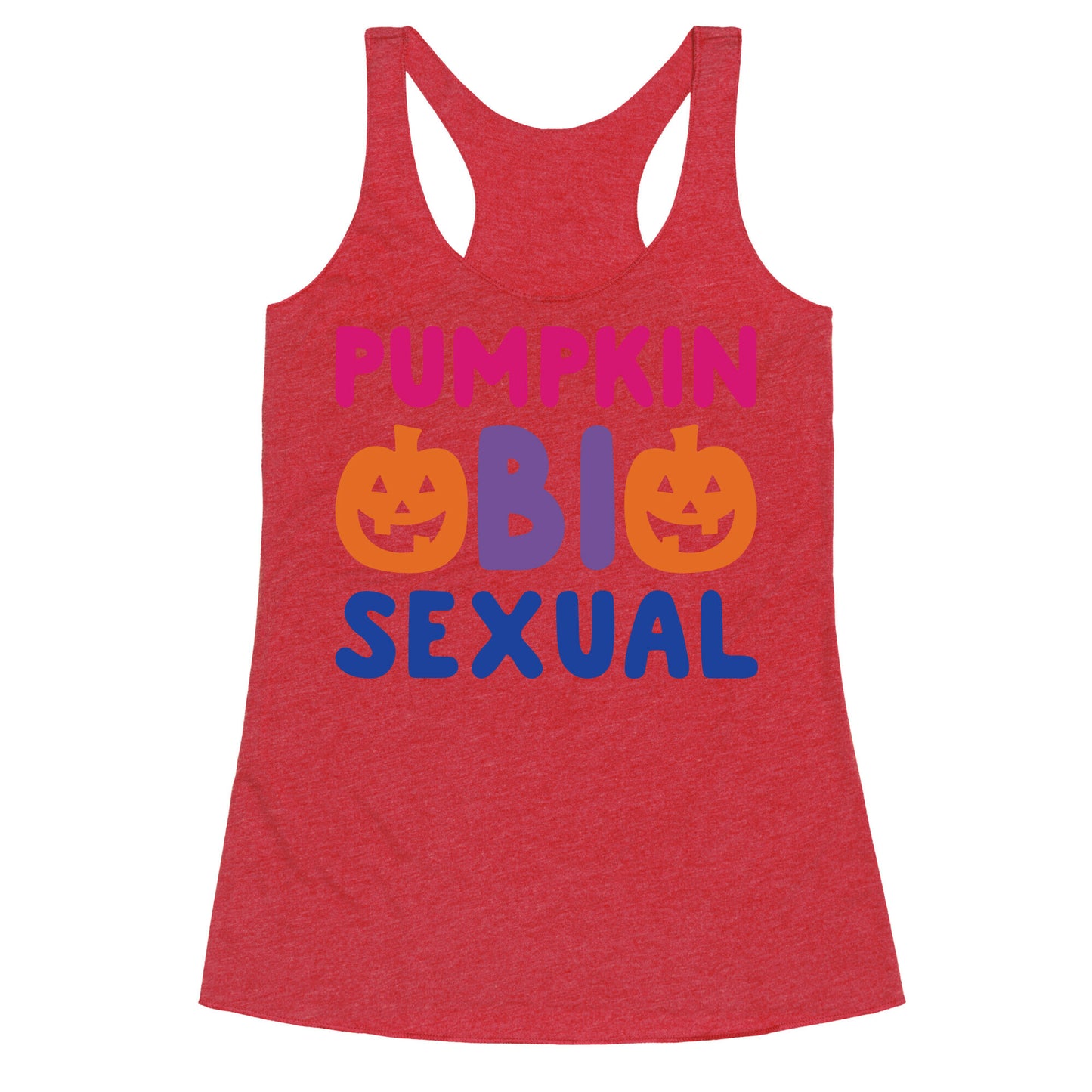 Pumpkin Bisexual White Print Racerback Tank