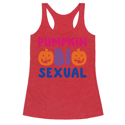Pumpkin Bisexual White Print Racerback Tank