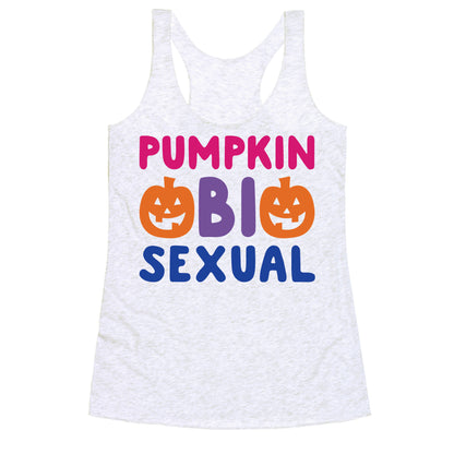 Pumpkin Bisexual White Print Racerback Tank