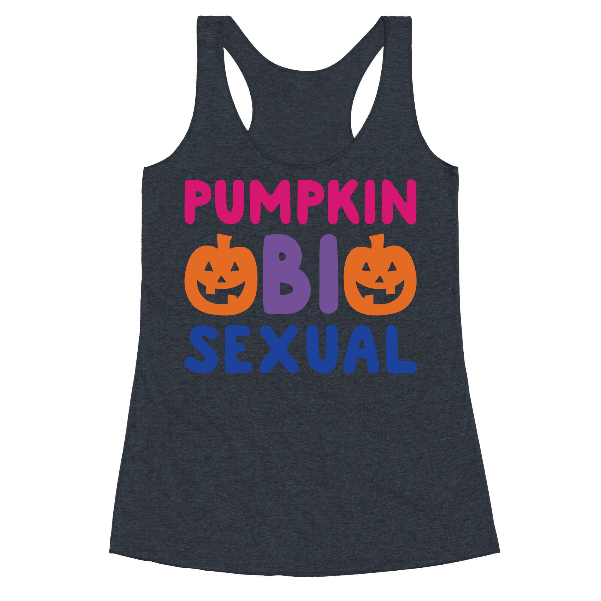 Pumpkin Bisexual White Print Racerback Tank
