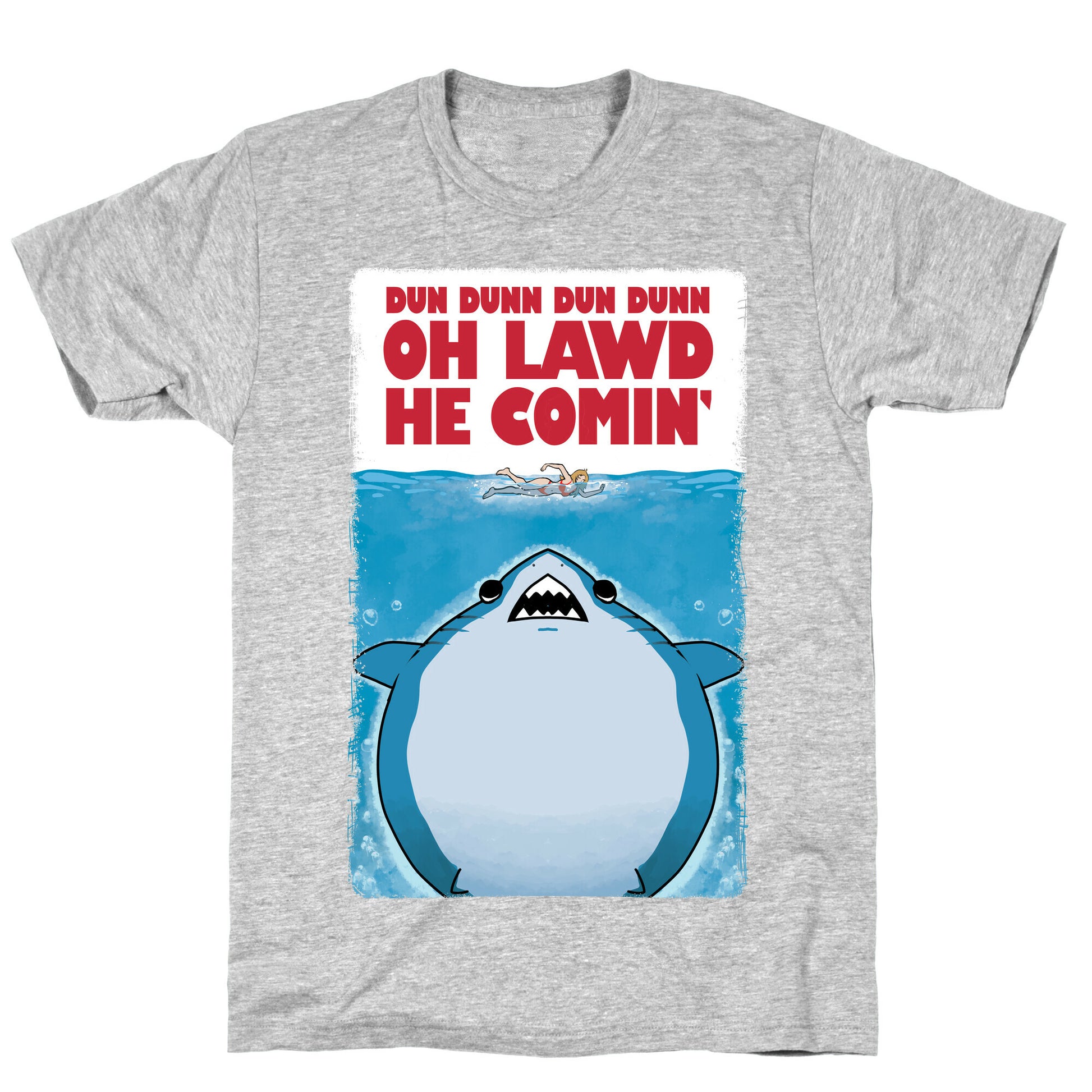 Oh Lawd He Comin' Jaws Parody T-Shirt