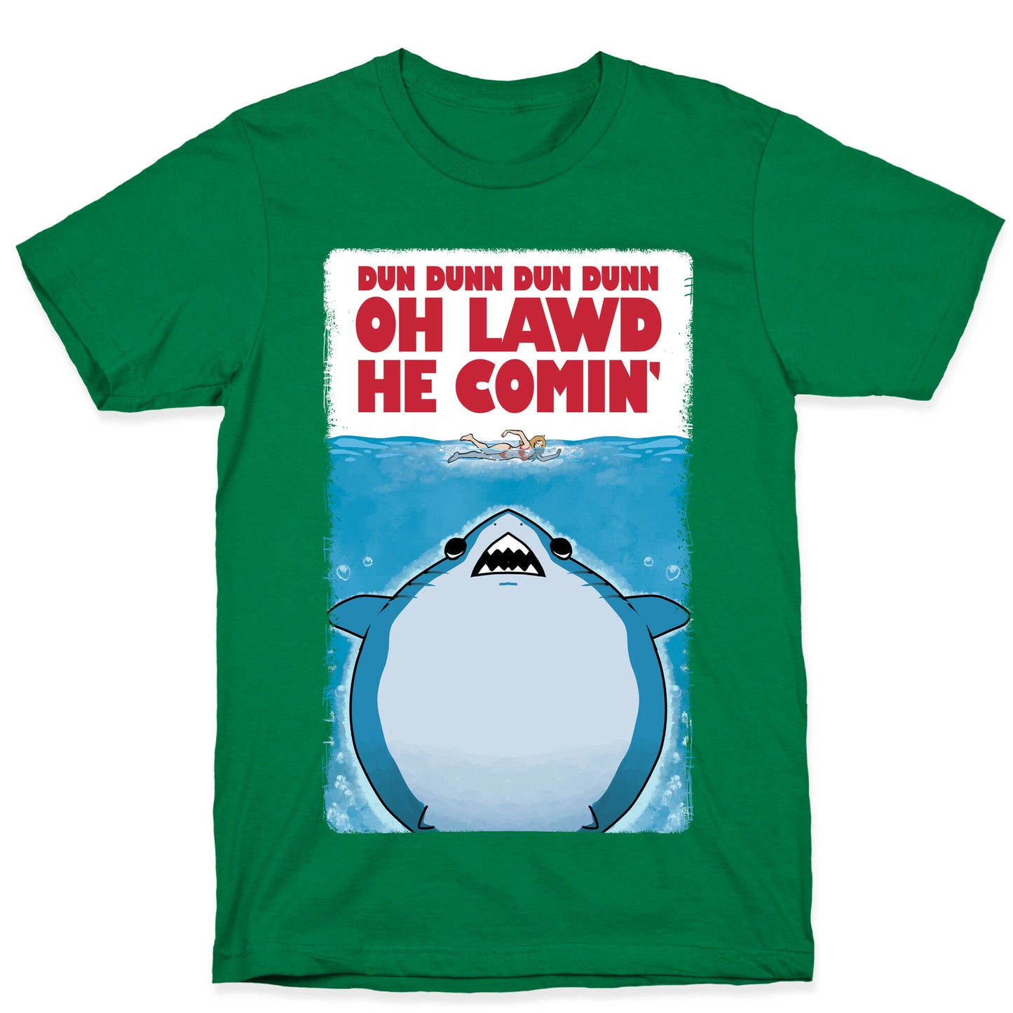 Oh Lawd He Comin' Jaws Parody T-Shirt