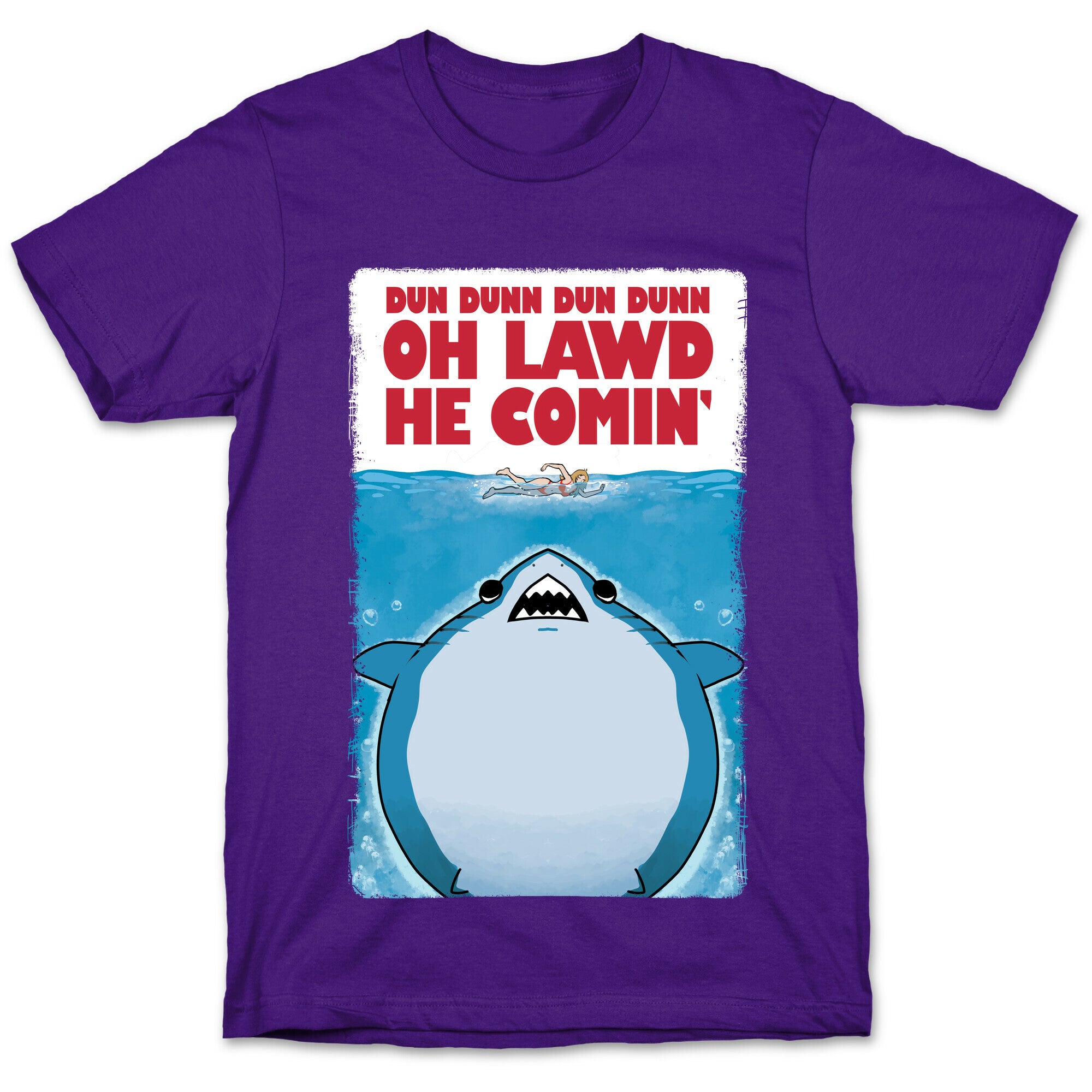 Oh Lawd He Comin' Jaws Parody T-Shirt