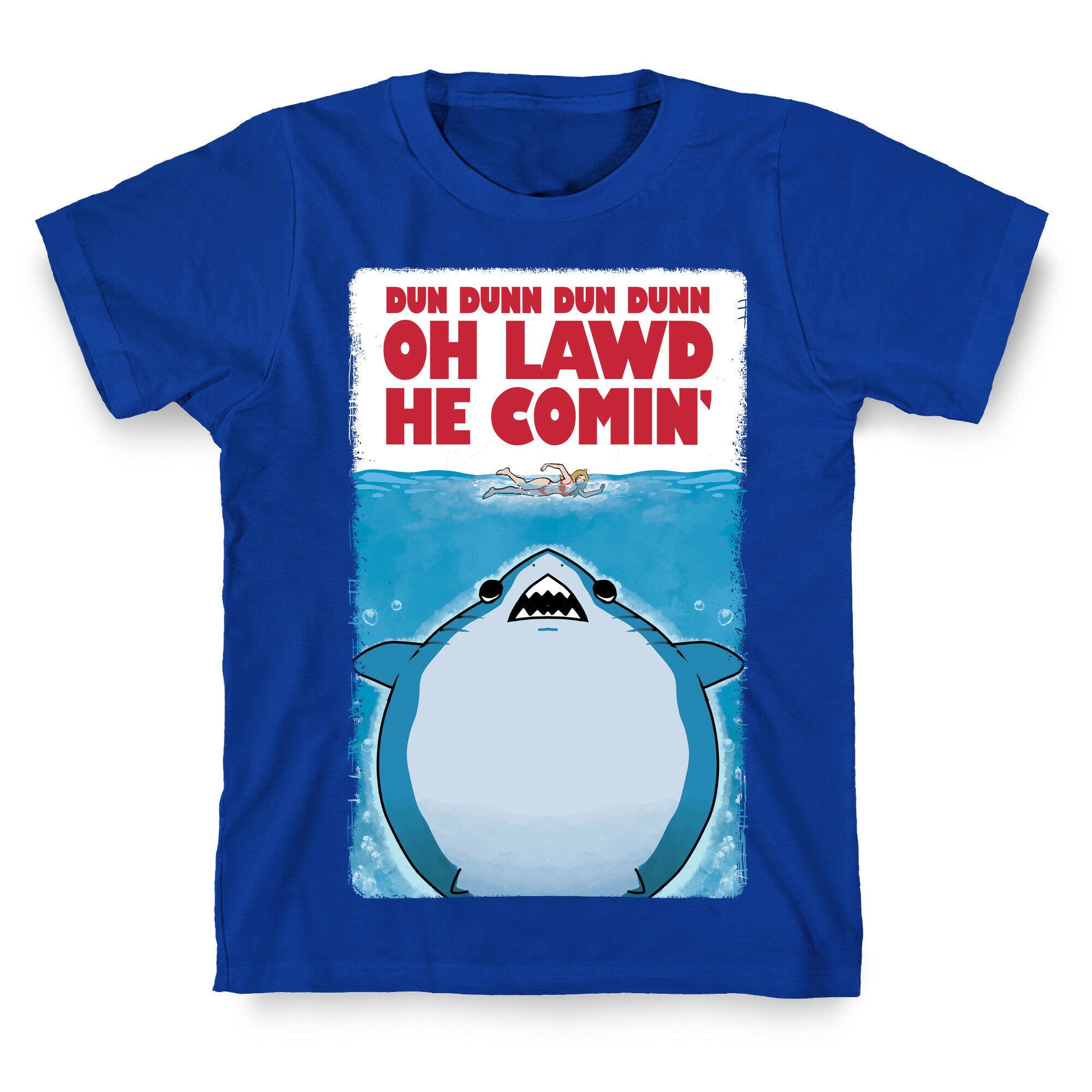 Oh Lawd He Comin' Jaws Parody T-Shirt