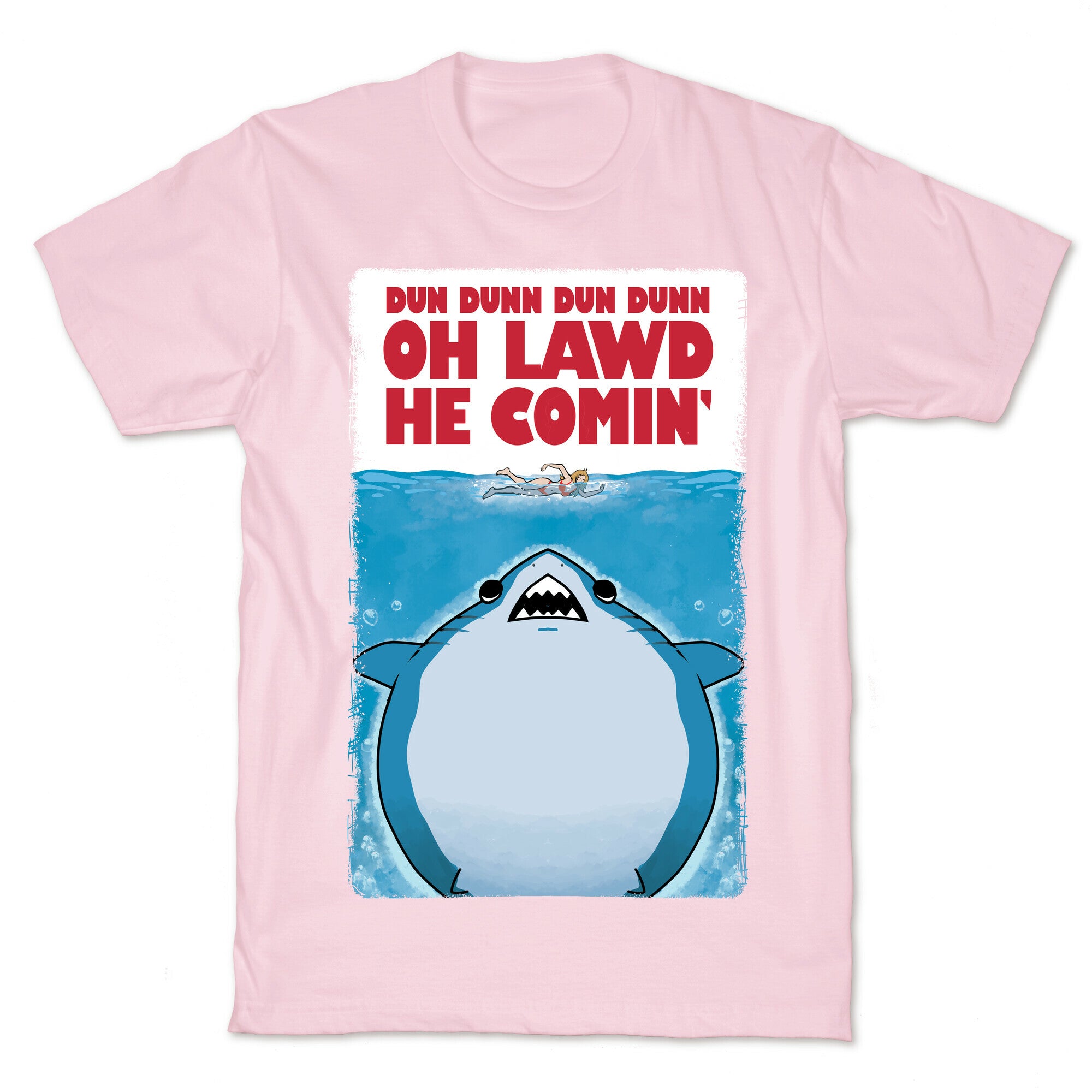 Oh Lawd He Comin' Jaws Parody T-Shirt