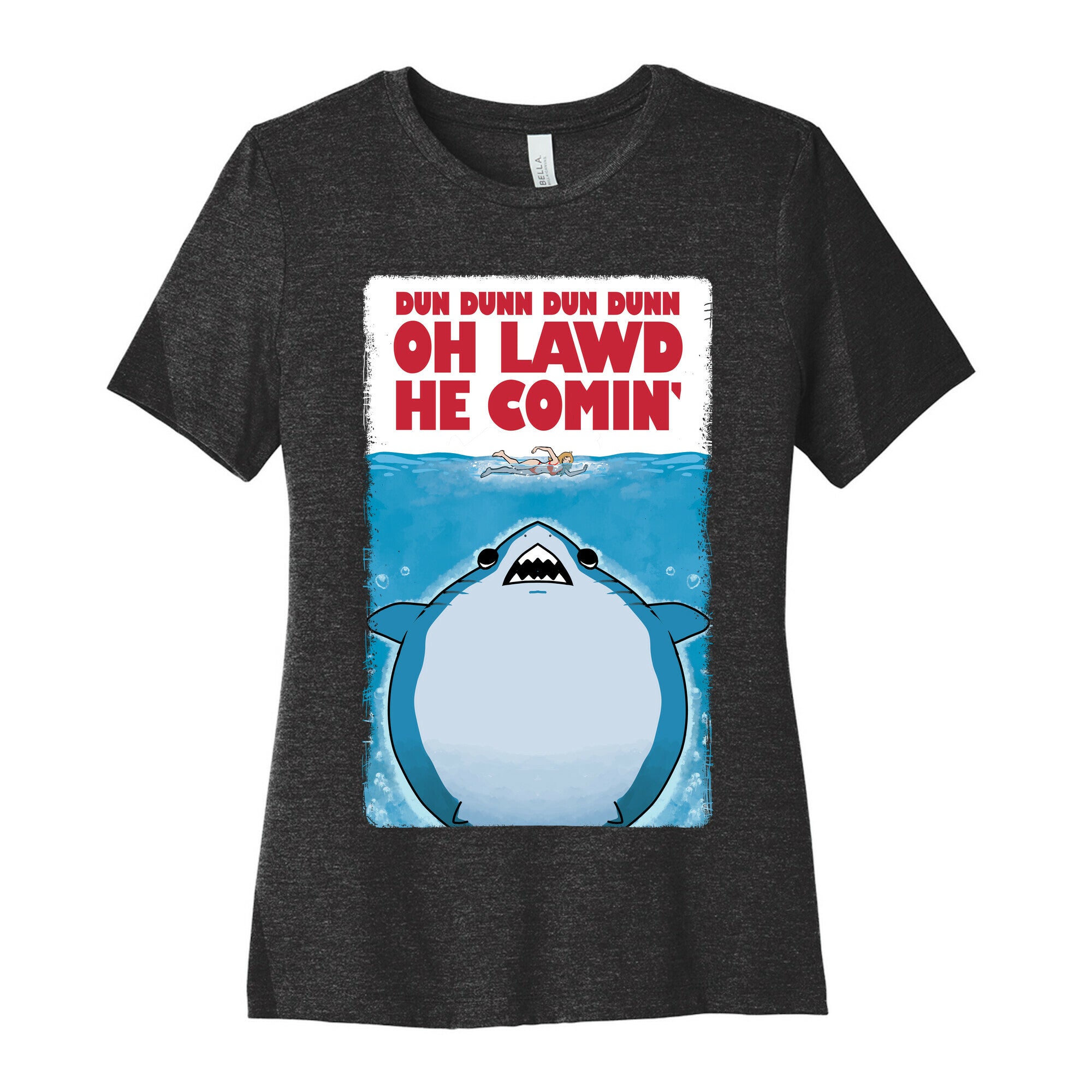 Oh Lawd He Comin' Jaws Parody Women's Cotton Tee