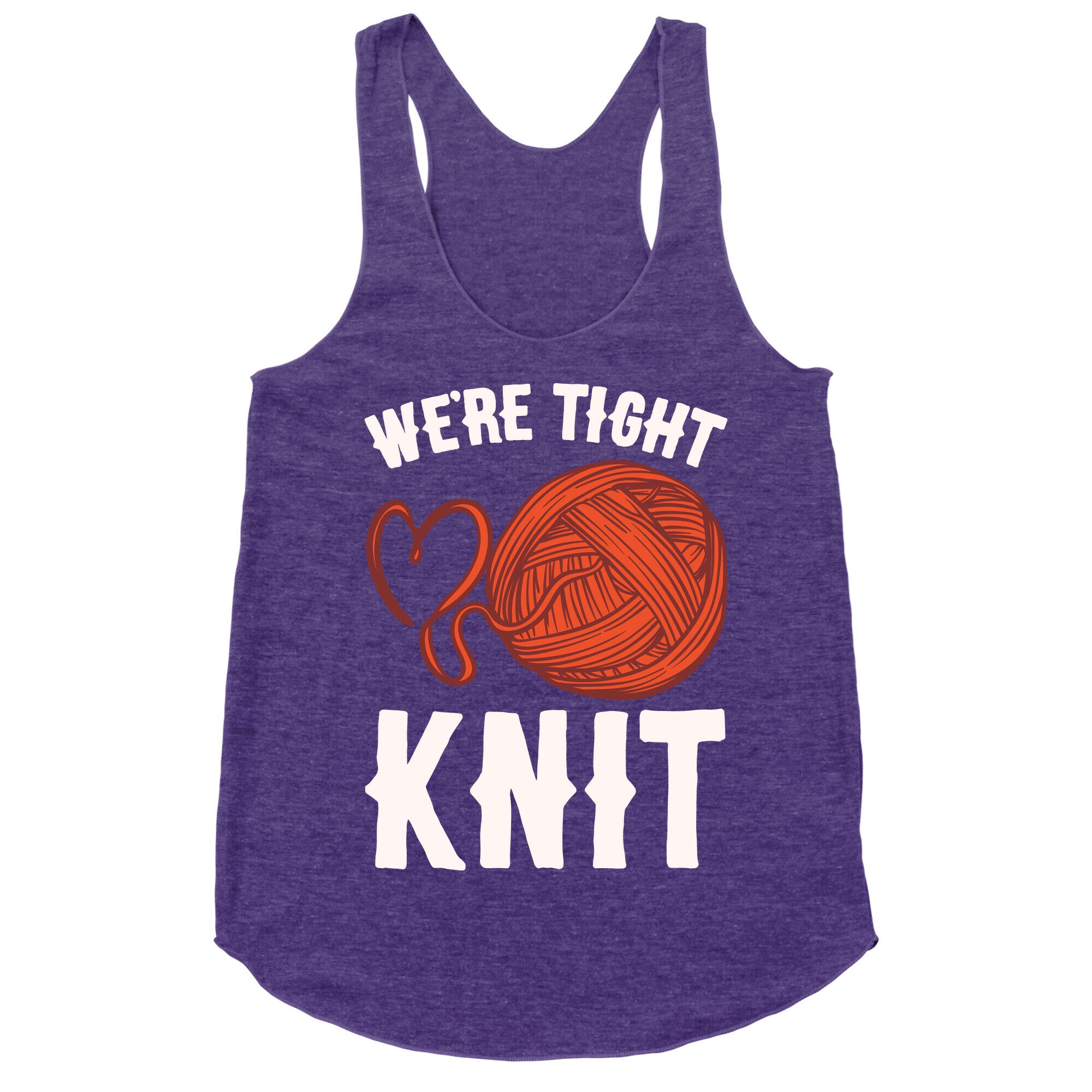 We're Tight Knit (Red Yarn) Pairs Shirt White Print Racerback Tank