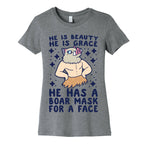 He is Beauty, He is Grace, He Has a Boar Mask for a Face - Demon Slayer Women's Cotton Tee