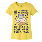 He is Beauty, He is Grace, He Has a Boar Mask for a Face - Demon Slayer Women's Cotton Tee