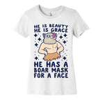 He is Beauty, He is Grace, He Has a Boar Mask for a Face - Demon Slayer Women's Cotton Tee