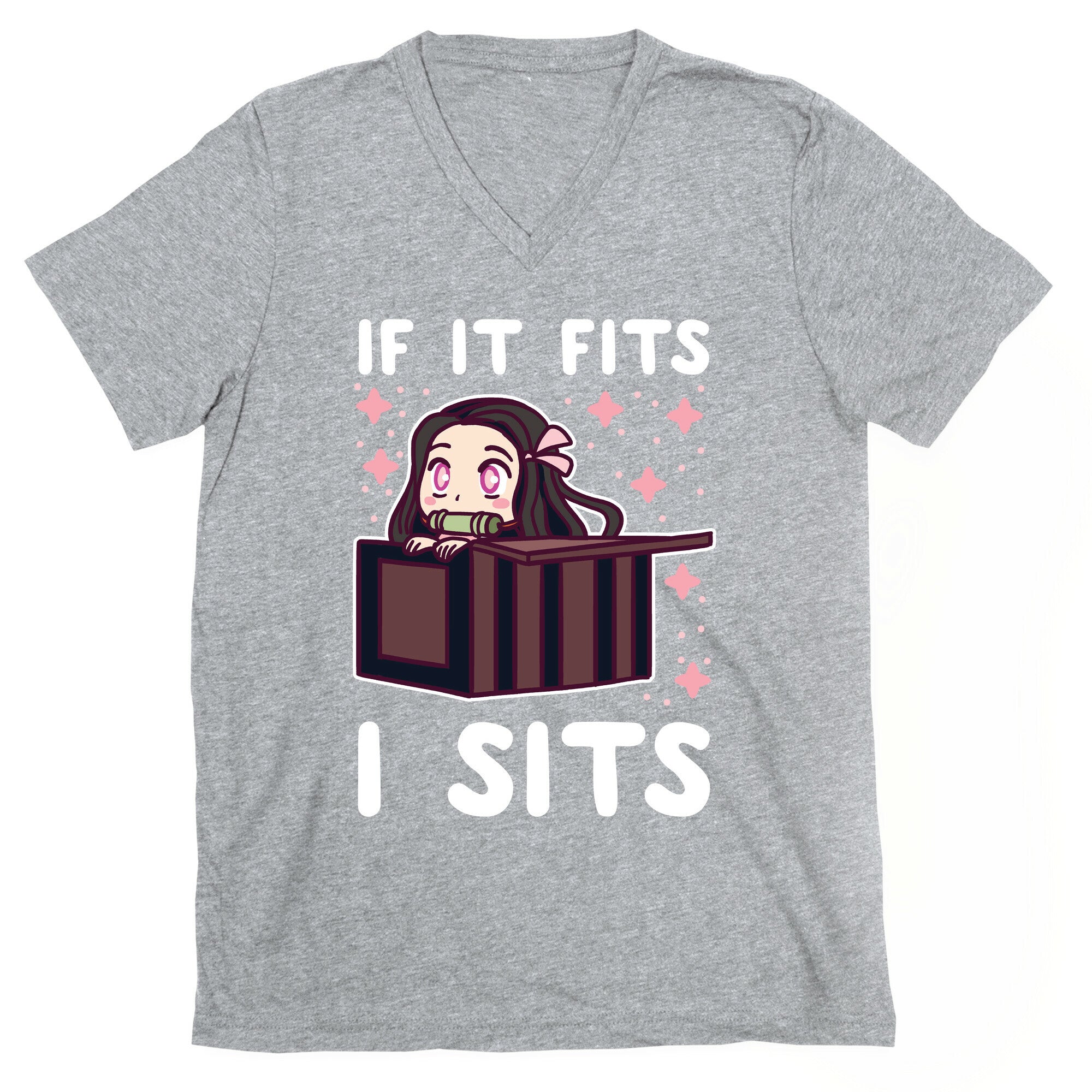 If It Fits, I Sits - Demon Slayer V-Neck