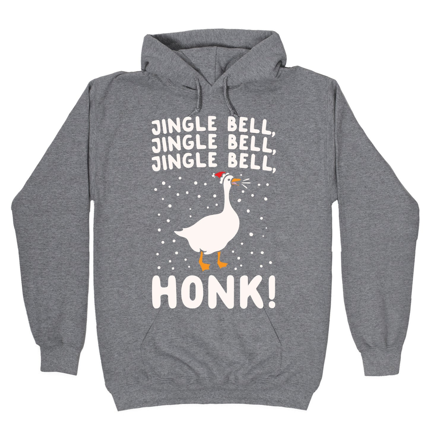 Jingle Bell Honk (Goose Parody) White Print Hoodie