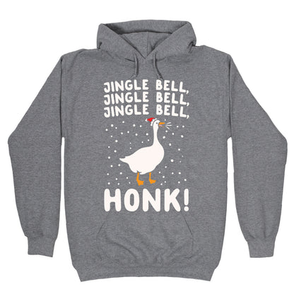 Jingle Bell Honk (Goose Parody) White Print Hoodie