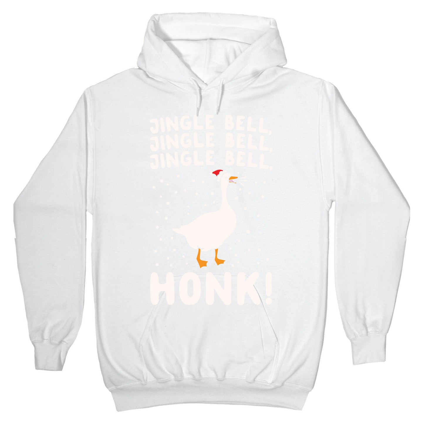 Jingle Bell Honk (Goose Parody) White Print Hoodie