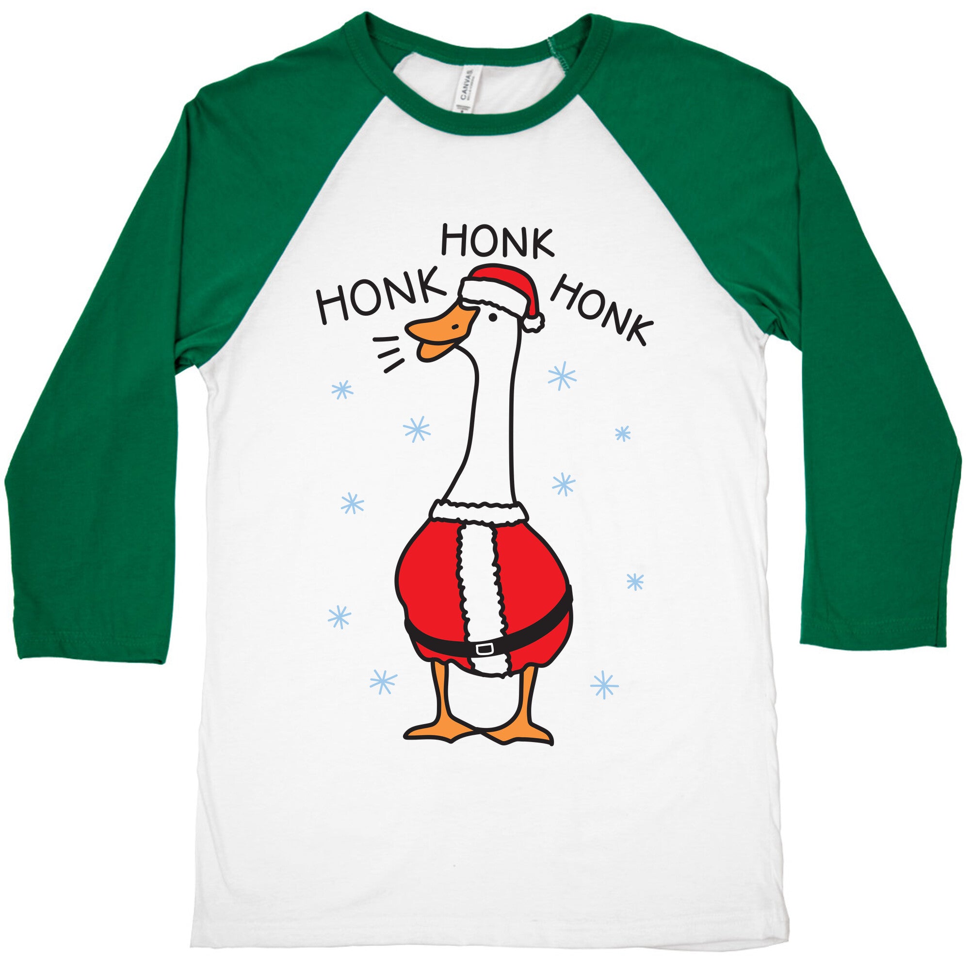 Honk Honk Honk Santa Goose Baseball Tee