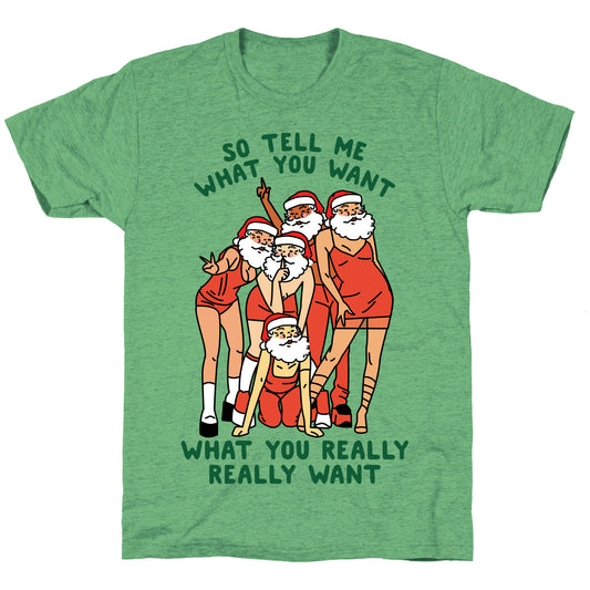 Tell Me What You Want Santa Spice Unisex Triblend Tee