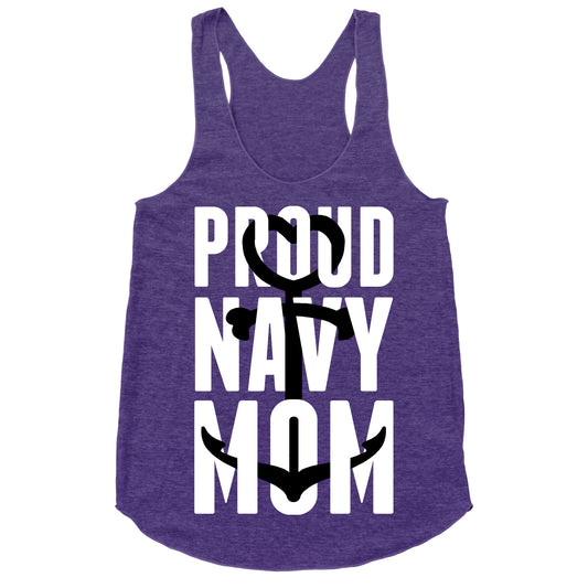 Proud Navy Mom Racerback Tank