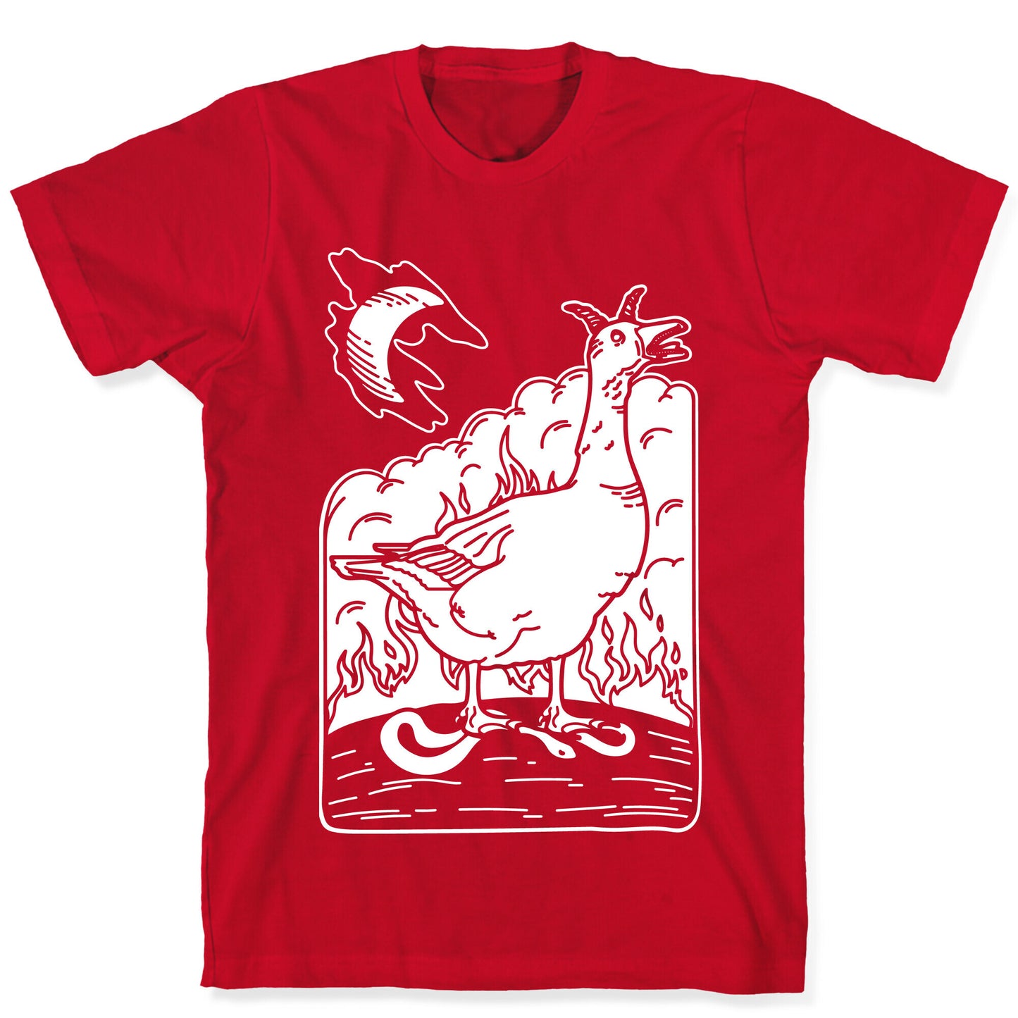 The Devil (Goose Parody) White Print T-Shirt