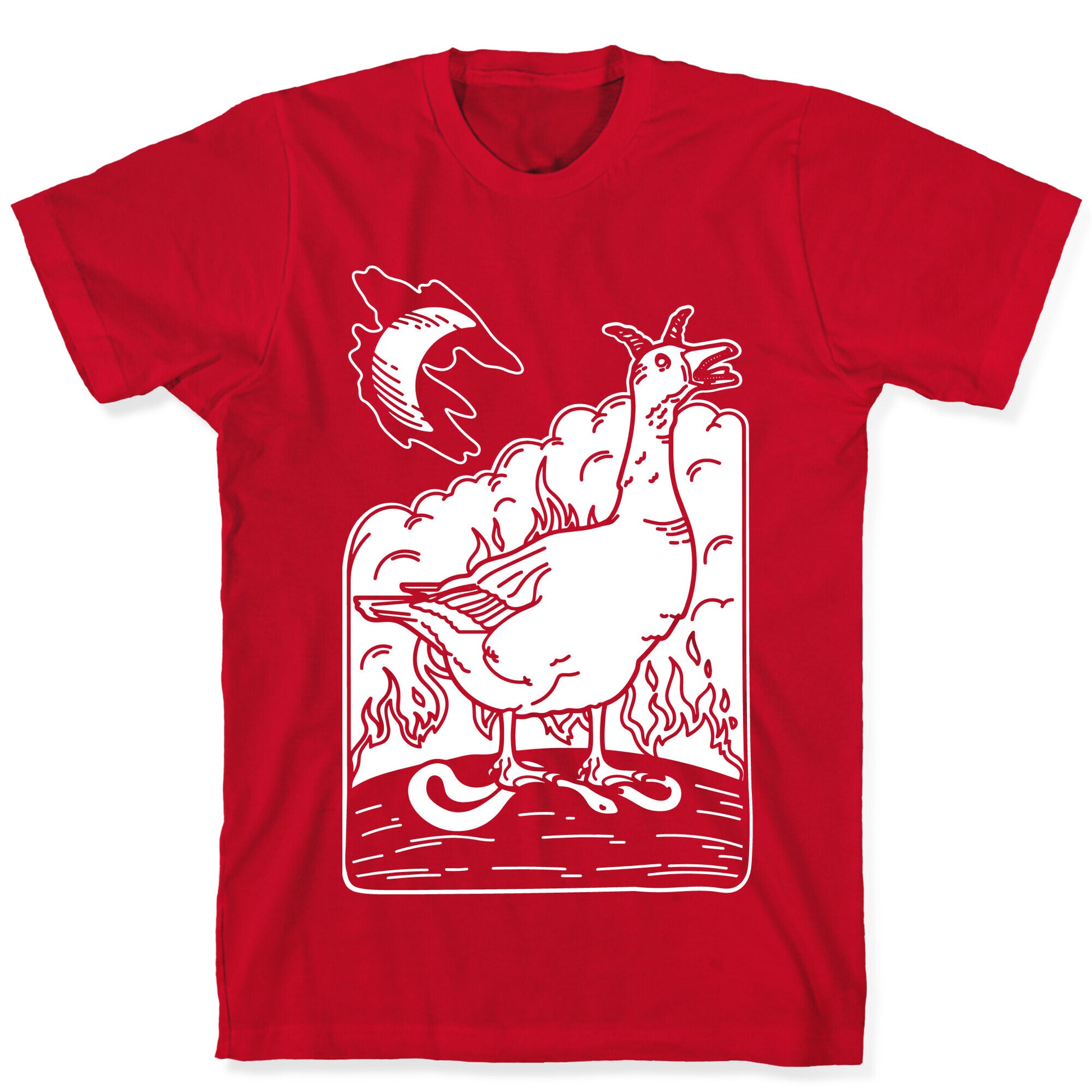 The Devil (Goose Parody) White Print T-Shirt