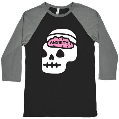 Anxiety Holder (Skull) Baseball Tee