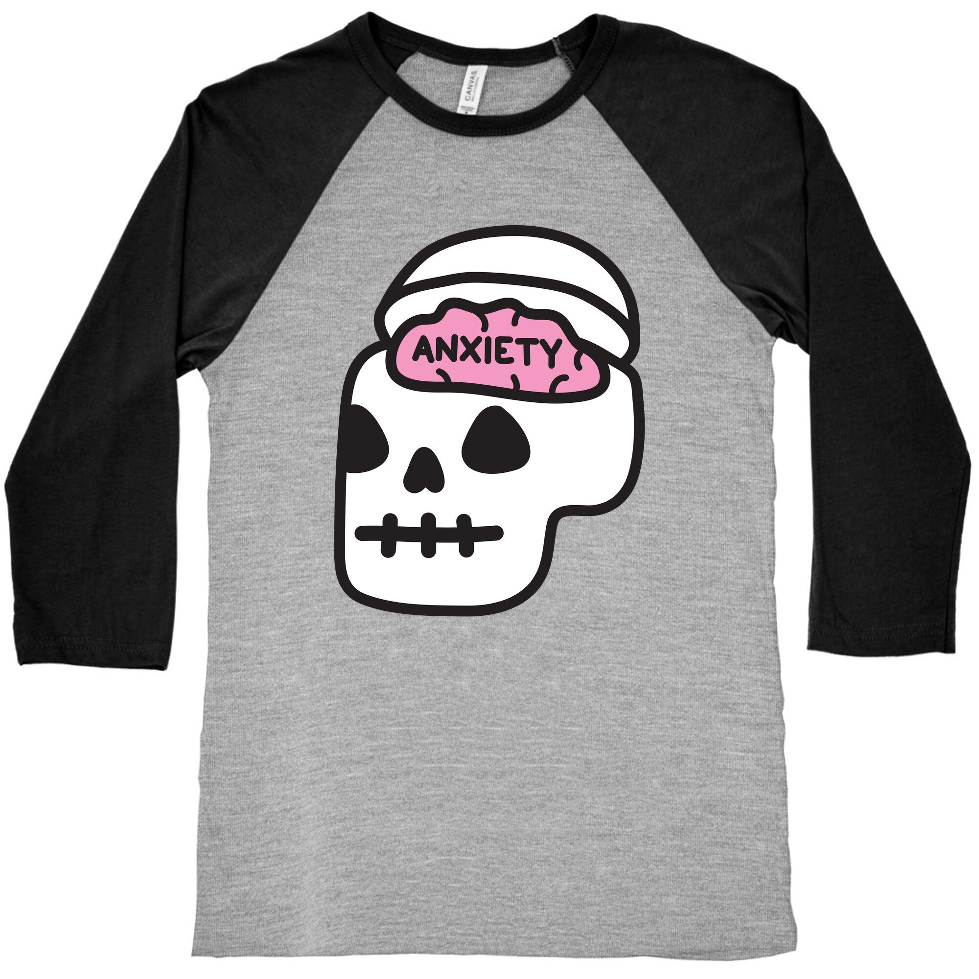 Anxiety Holder (Skull) Baseball Tee