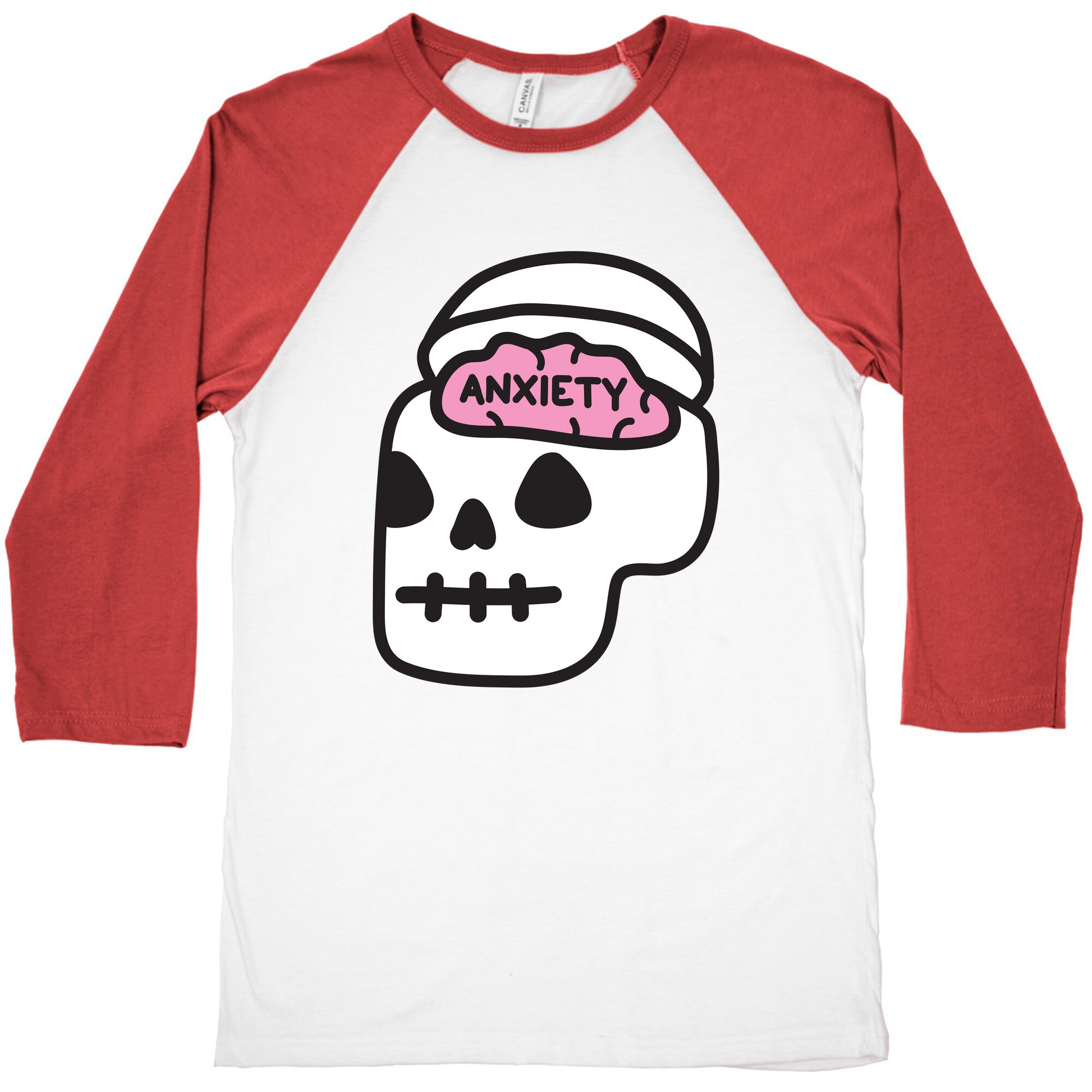 Anxiety Holder (Skull) Baseball Tee