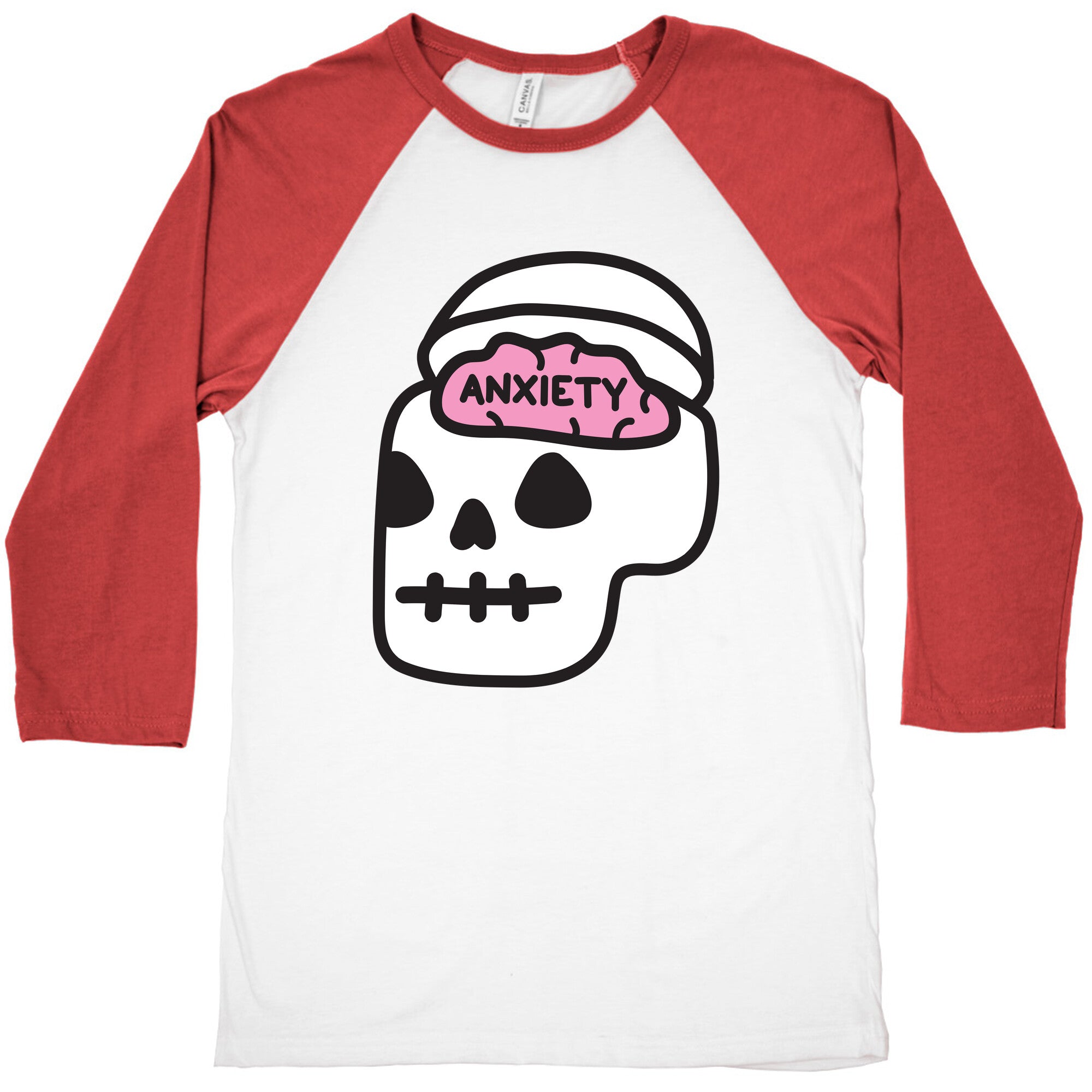 Anxiety Holder (Skull) Baseball Tee