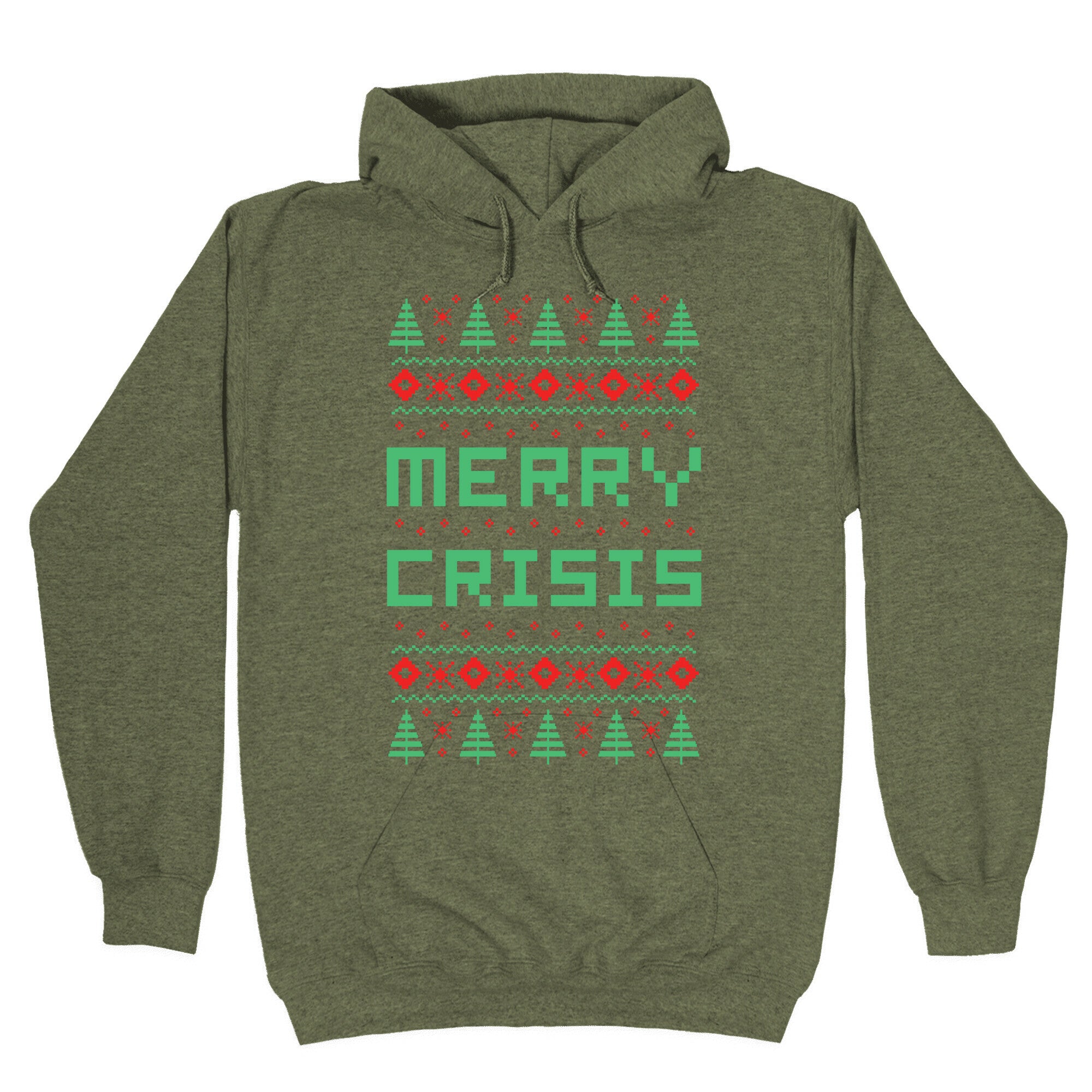 Merry Crisis Ugly Christmas Sweater Hoodie