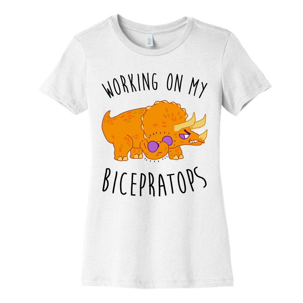 Working on My Bicepratops Women's Cotton Tee