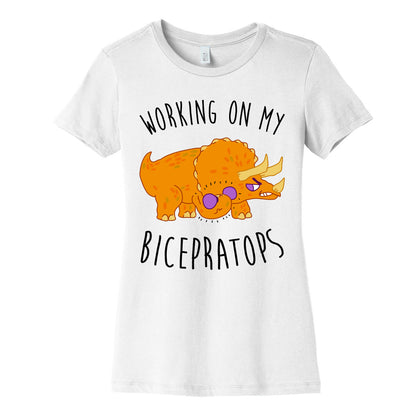 Working on My Bicepratops Women's Cotton Tee
