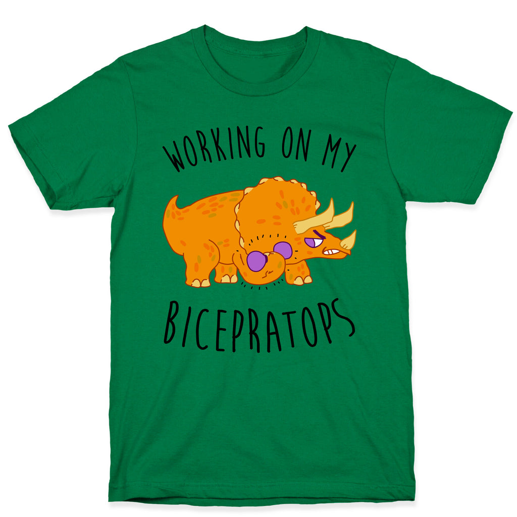 Working on My Bicepratops T-Shirt