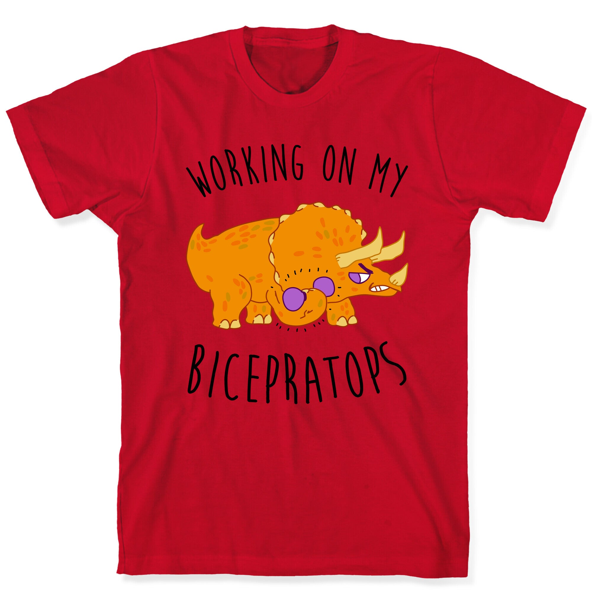 Working on My Bicepratops T-Shirt
