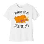 Working on My Bicepratops Women's Cotton Tee