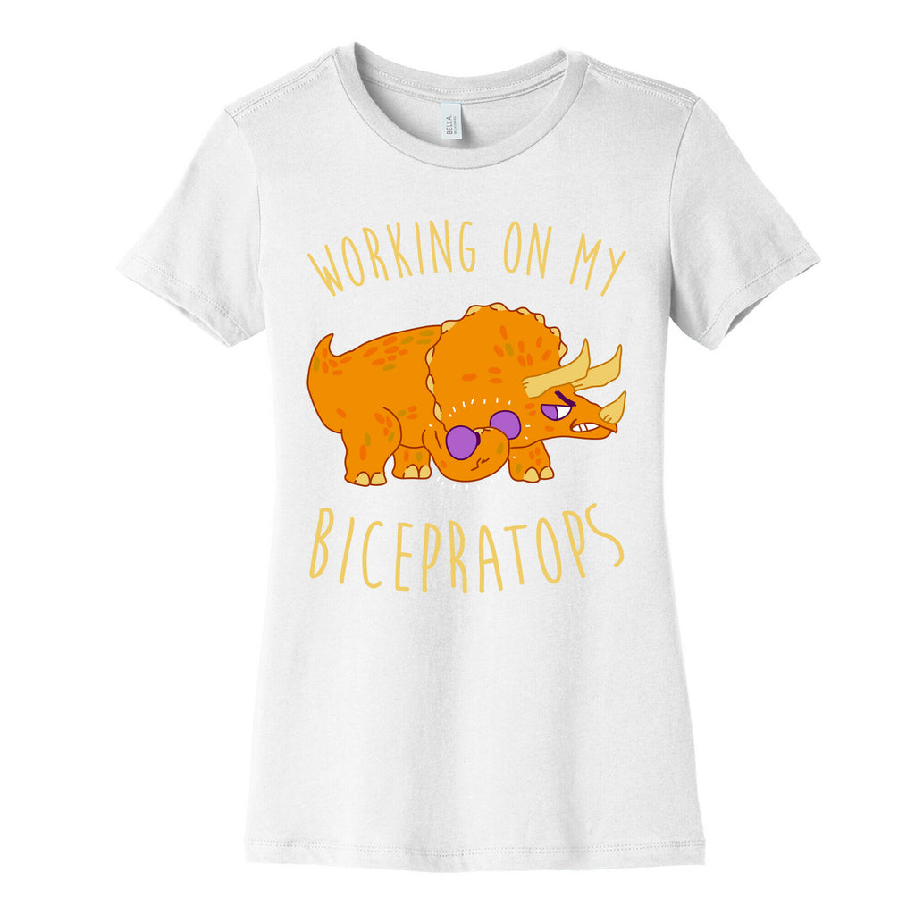 Working on My Bicepratops Women's Cotton Tee