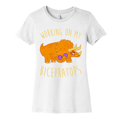 Working on My Bicepratops Women's Cotton Tee