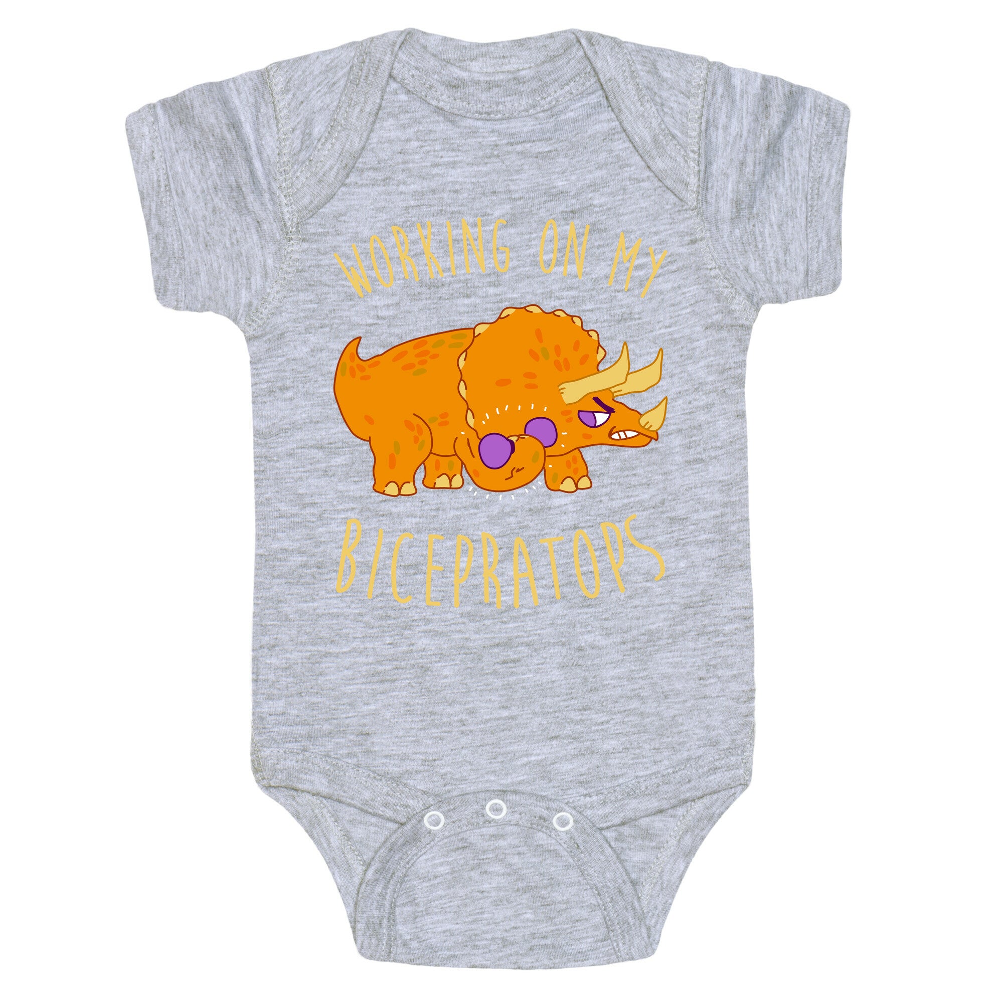 Working on My Bicepratops Baby One Piece