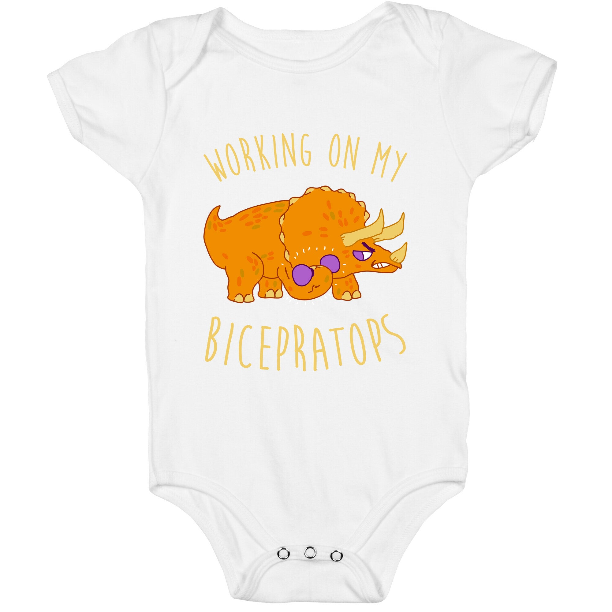 Working on My Bicepratops Baby One Piece