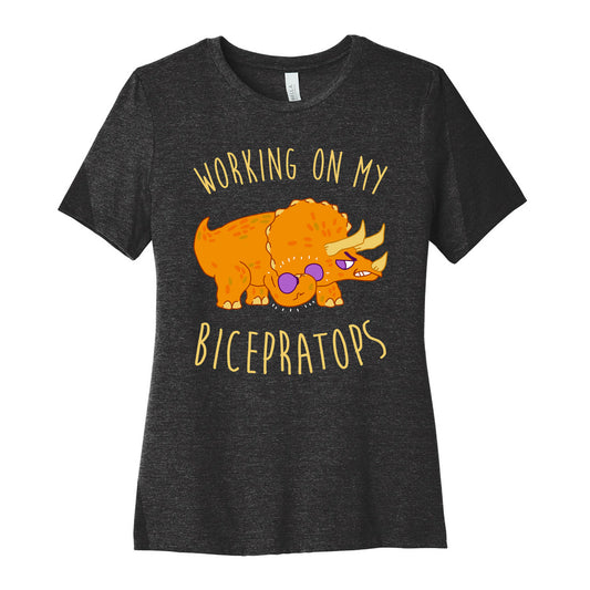 Working on My Bicepratops Women's Cotton Tee