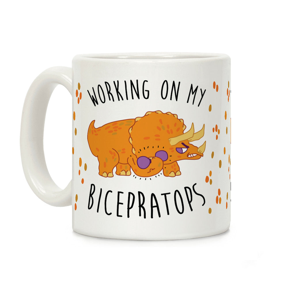 Working on My Bicepratops Coffee Mug