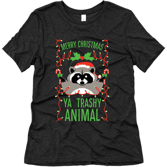 Merry Christmas Ya Trashy Animal Women's Triblend Tee