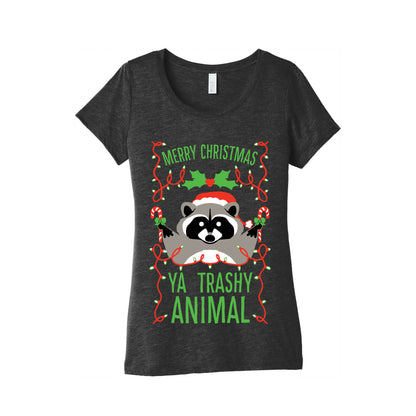 Merry Christmas Ya Trashy Animal Women's Triblend Tee