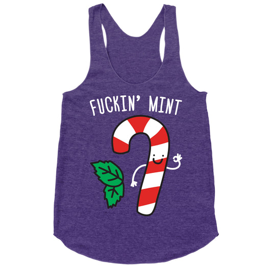 Fuckin' Mint Candy Cane Racerback Tank