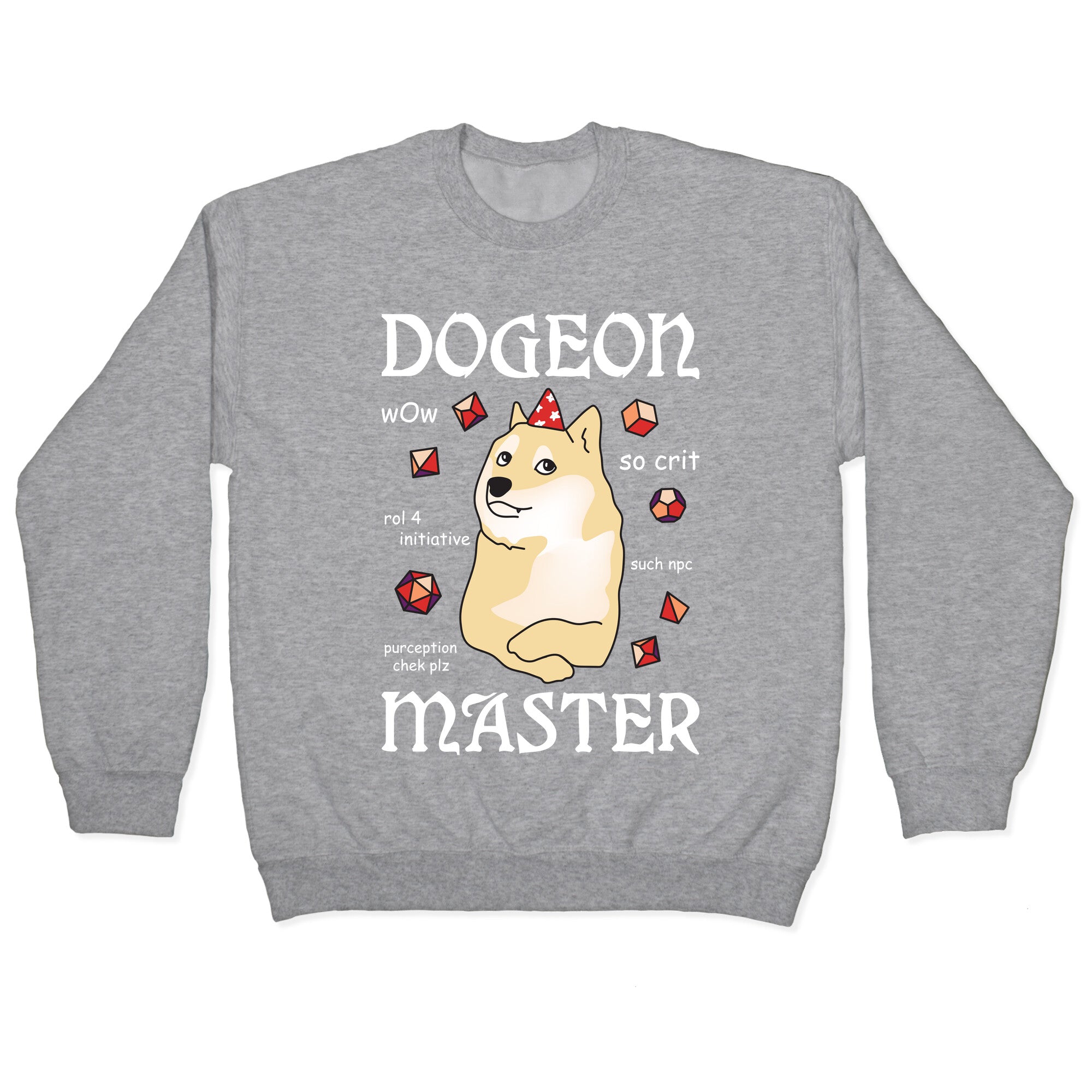 Dogeon Master Doge DM Crewneck Sweatshirt