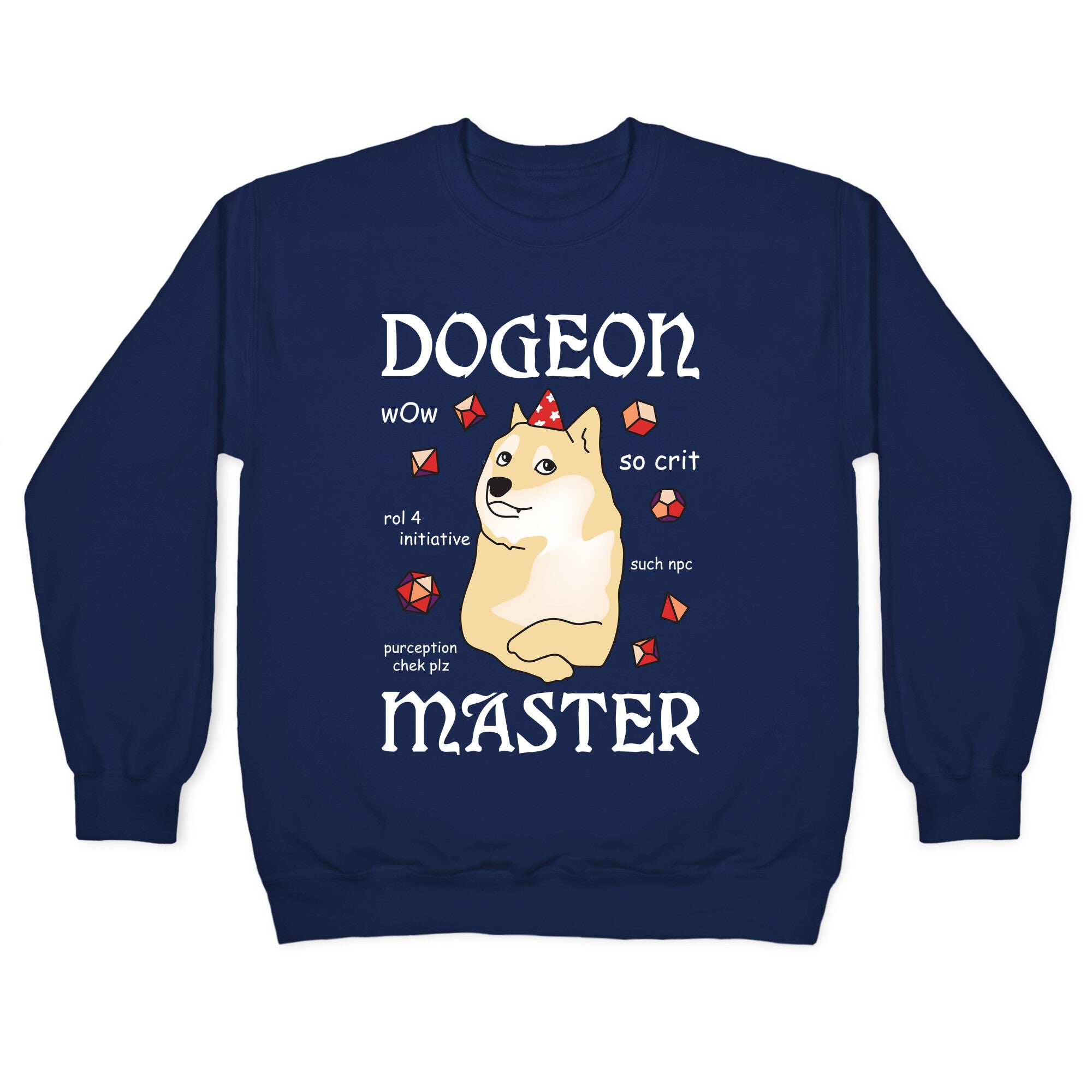 Dogeon Master Doge DM Crewneck Sweatshirt