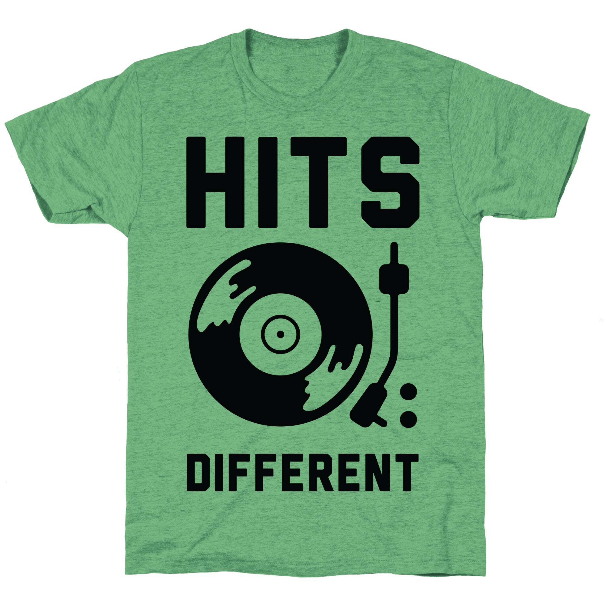 Hits Different Vinyl Record Unisex Triblend Tee