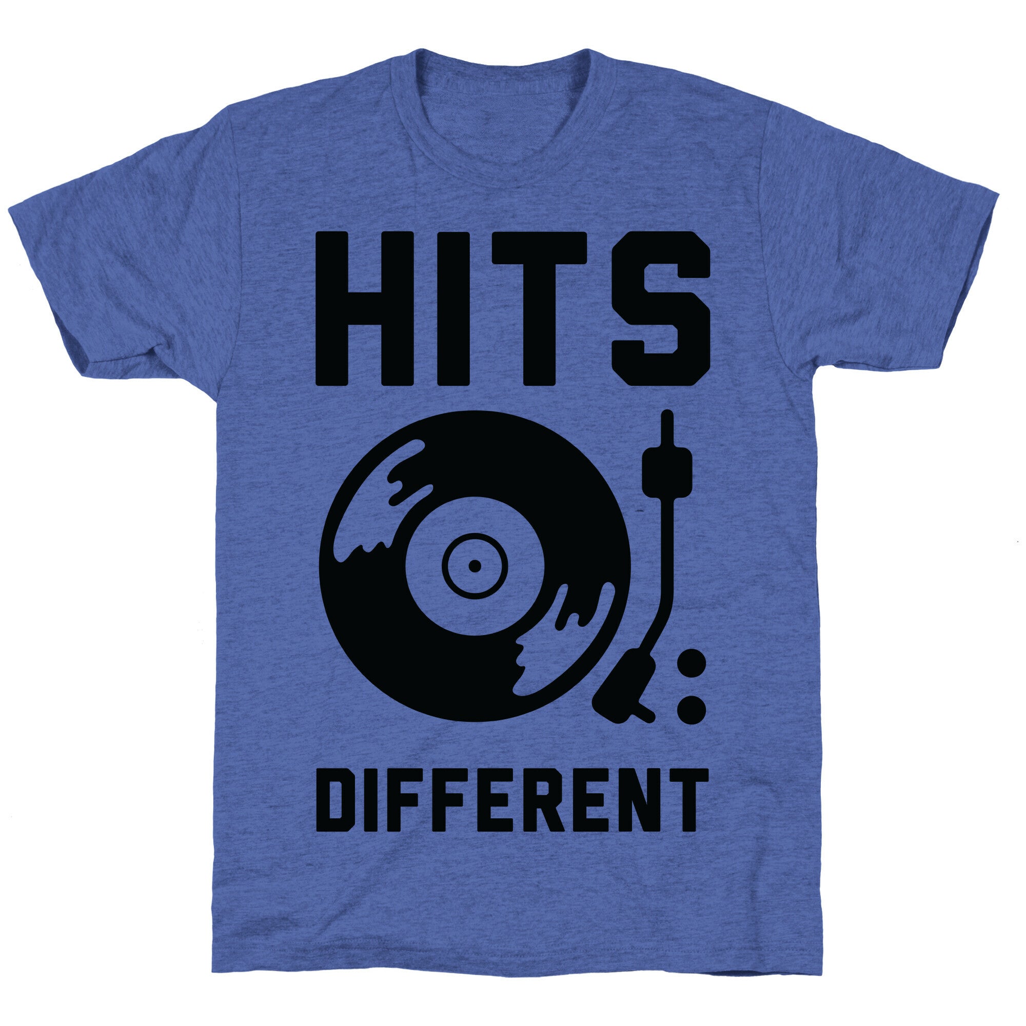 Hits Different Vinyl Record Unisex Triblend Tee